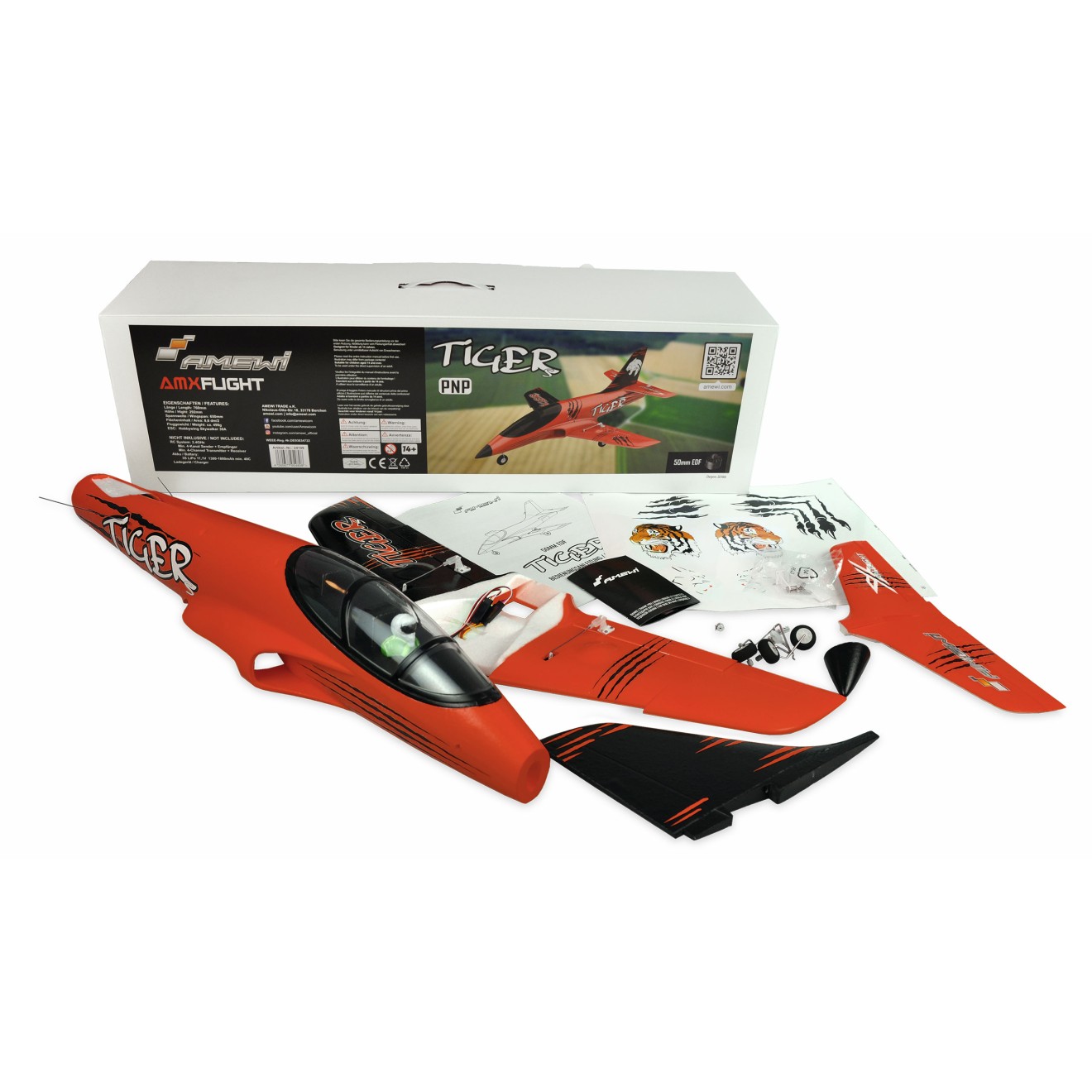AMXFlight Tiger S Jet 55mm EDF PNP rot