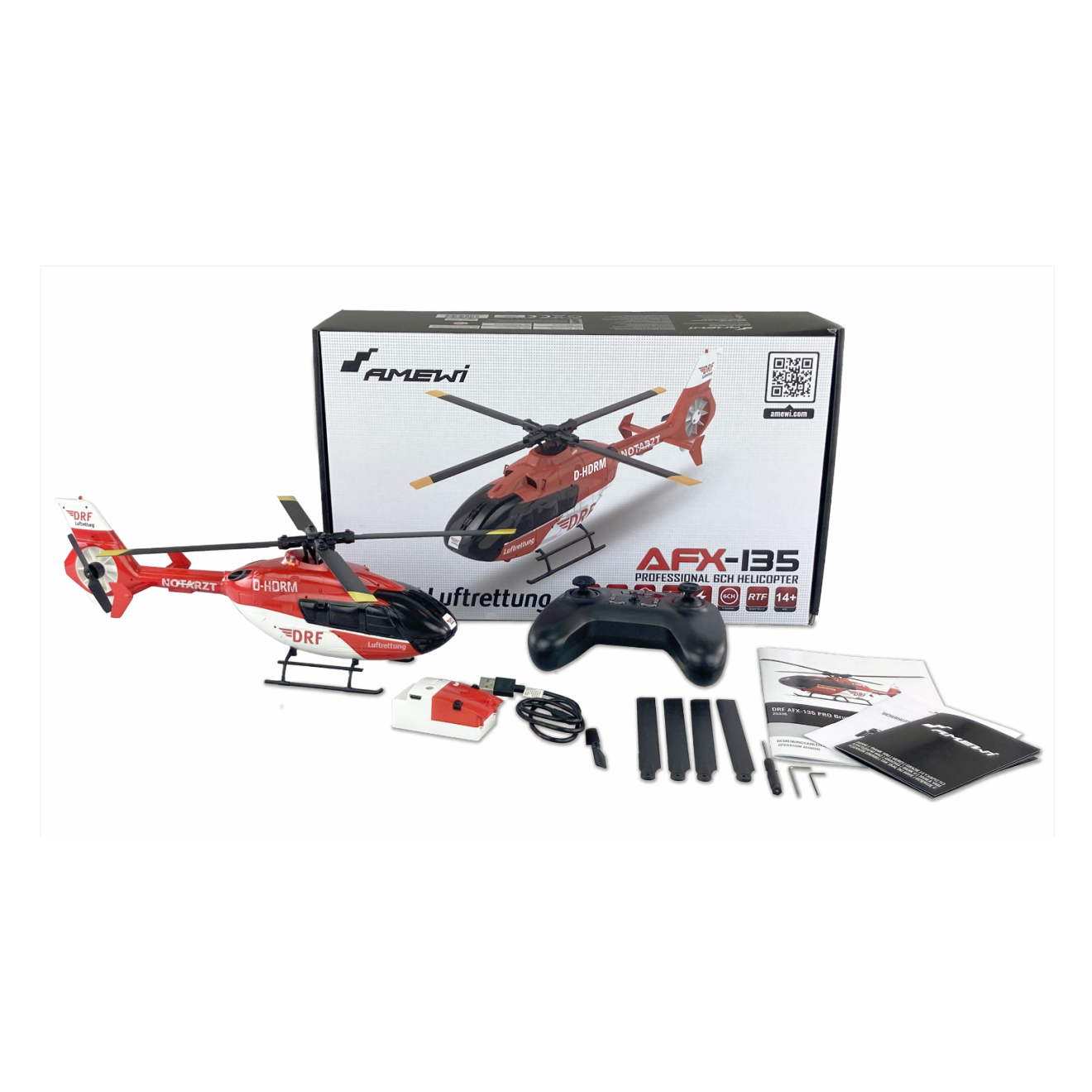 DRF AFX-135 PRO BRUSHLESS 6-KANAL 352MM HELIKOPTER 6G RTF