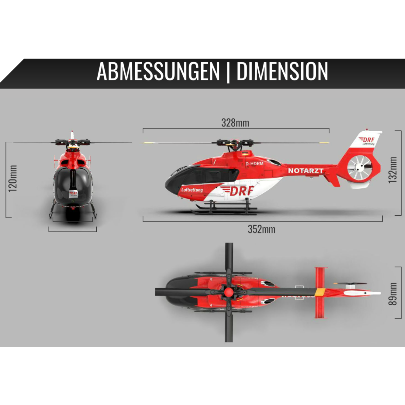 DRF AFX-135 PRO BRUSHLESS 6-KANAL 352MM HELIKOPTER 6G RTF