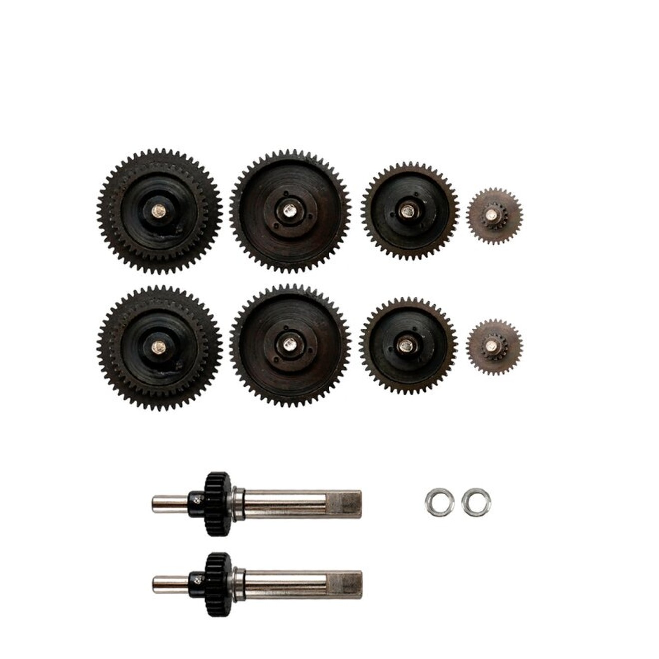 Metallgetriebe Stahl Ritzel links/rechts 4in1 lange Welle