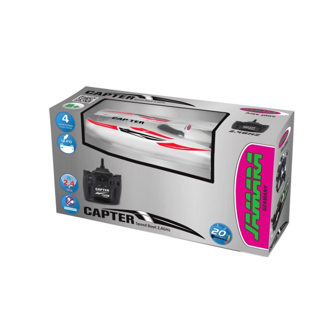 Capter Speedboot weiß/rot LiPo 7,4V 2,4GHz ..