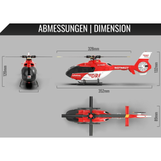 DRF AFX-135 PRO BRUSHLESS 6-KANAL 352MM HELIKOPTER 6G RTF