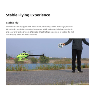 Flywing FW450L V3 RC GPS Smart Helicopter 450L Grösse mit H1 Flight Controller Farbe: Orange (RTF-Version)