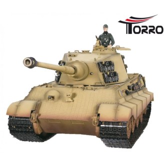 RC Königstiger Tiger 2 IR-Battlesystem 360° Turmdrehung & Stahlgetriebe Beige