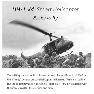 Flywing UH-1 Huey V4 GPS Stabilized 6CH RC Scale Helicopter (450L Größe) – Militär Look (RTF-Version)