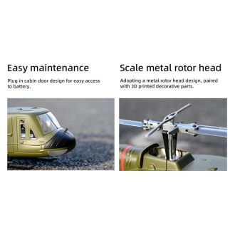Flywing UH-1 Huey V4 GPS Stabilized 6CH RC Scale Helicopter (450L Größe) – Militär Look (RTF-Version)