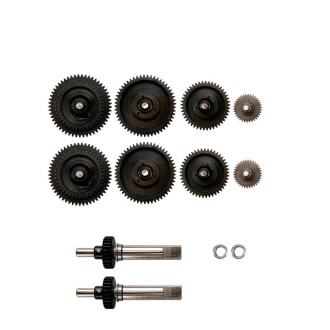 Metallgetriebe Stahl Ritzel links/rechts 4in1 lange Welle