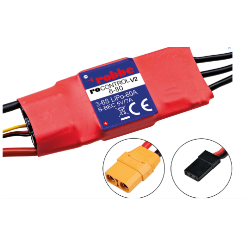Robbe Modellsport RO-CONTROL 6-80 V2 3-6S -80(100A) 5V/7A SWITCH BEC Regler